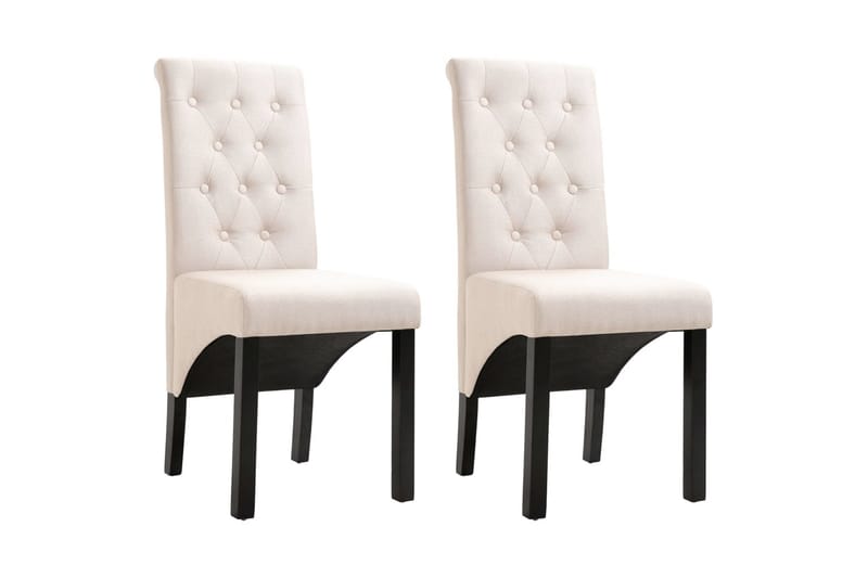 Spisebordsstole 2 Stk. Stof Cremefarvet - Creme - Møbler - Stole & lænestole - Armstole