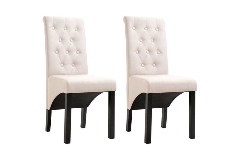 Spisebordsstole 2 Stk. Stof Cremefarvet - Creme - Spisebordsstole & køkkenstole - Armstole