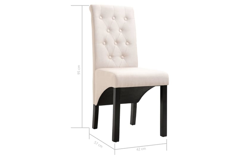 Spisebordsstole 2 Stk. Stof Cremefarvet - Creme - Møbler - Stole & lænestole - Armstole