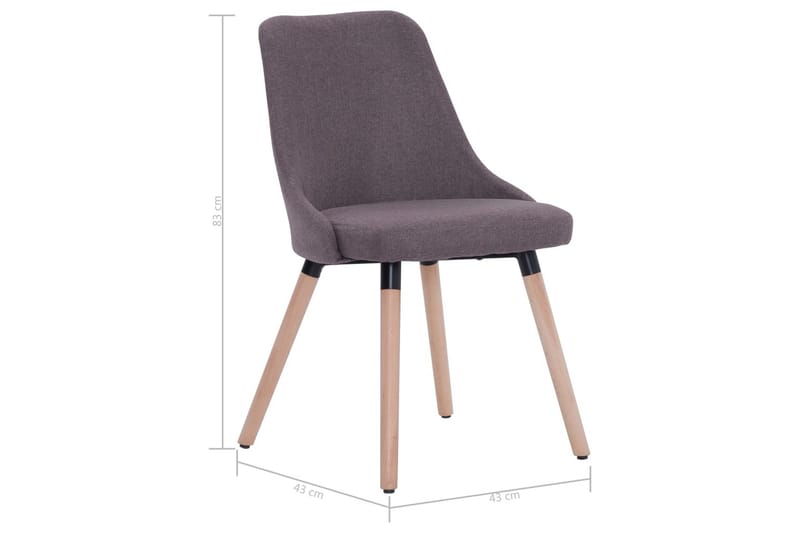 Spisebordsstole 2 Stk. Stof Gråbrun - Brun - Spisebordsstole & køkkenstole - Armstole