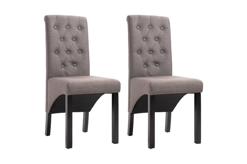 Spisebordsstole 2 Stk. Stof Gråbrun - Grå - Spisebordsstole & køkkenstole - Armstole