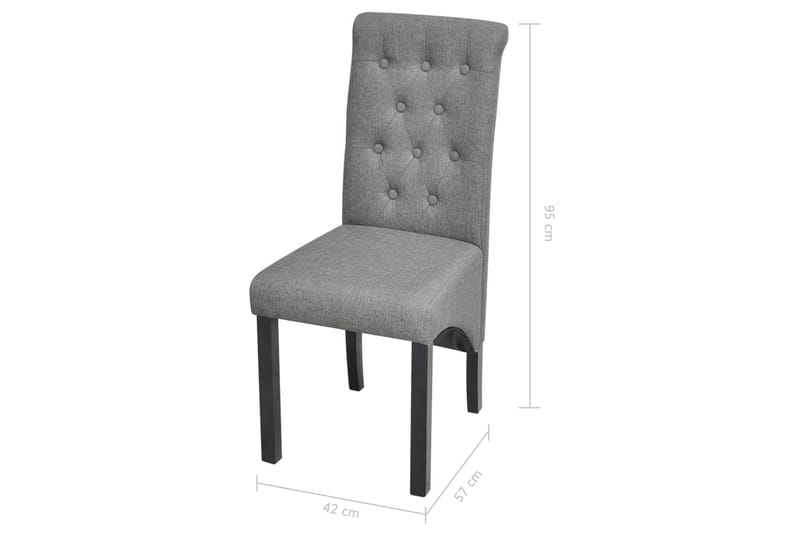 Spisebordsstole 2 Stk. Stof Lysegrå - Grå - Møbler - Stole & lænestole - Armstole