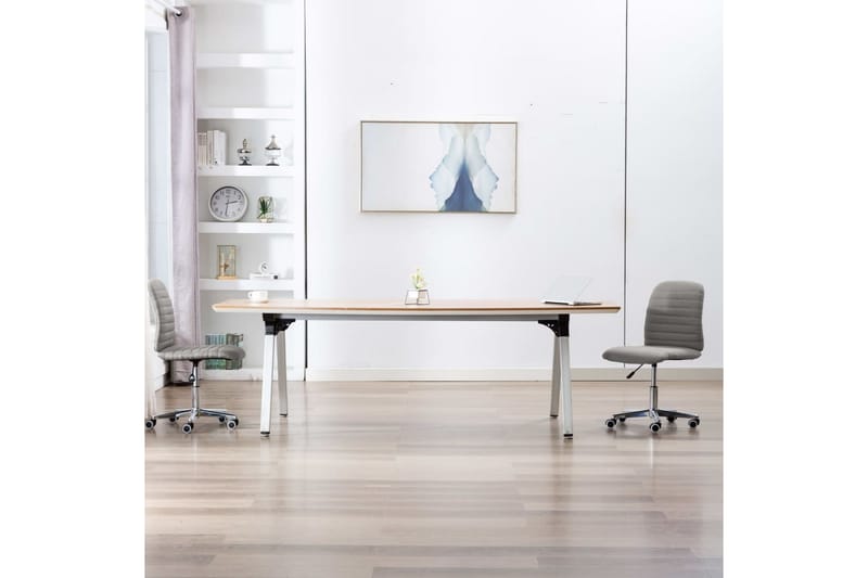 Spisebordsstole 2 Stk. Stof Lysegrå - Spisebordsstole & køkkenstole - Armstole