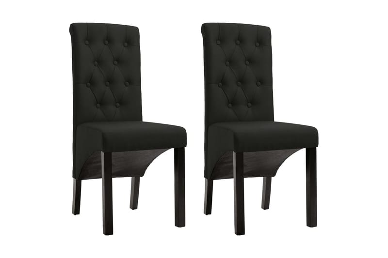 Spisebordsstole 2 Stk. Stof Sort - Sort - Møbler - Stole & lænestole - Armstole