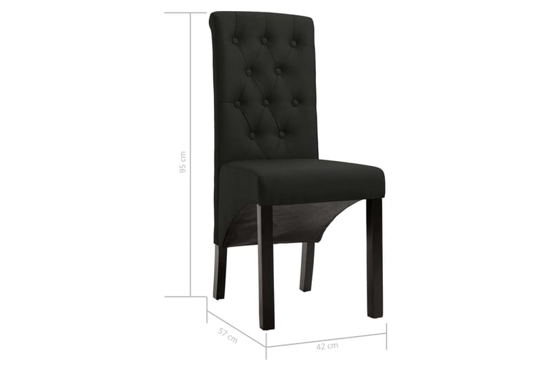 Spisebordsstole 2 Stk. Stof Sort - Sort - Møbler - Stole & lænestole - Armstole