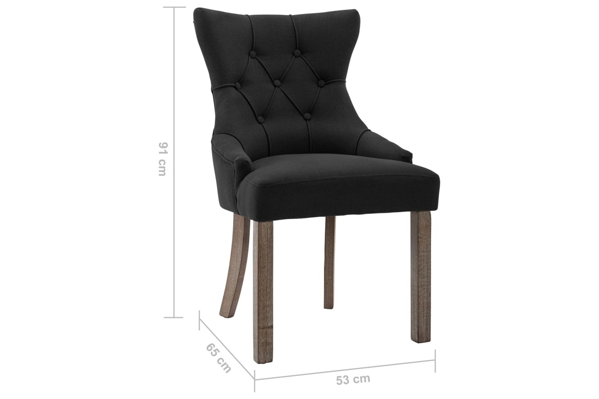 spisebordsstole 2 stk. stof sort - Sort - Møbler - Stole & lænestole - Armstole