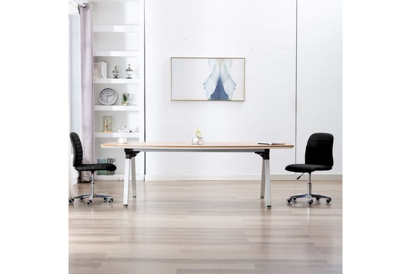 Spisebordsstole 2 Stk. Stof Sort - Spisebordsstole & køkkenstole - Armstole