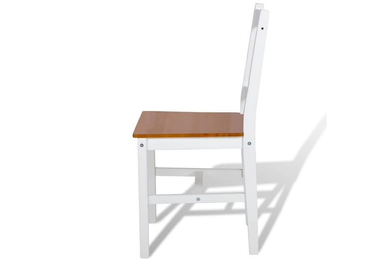 Spisebordsstole 2 Stk. Træ Hvid Og Naturfarvet - Brun - Spisebordsstole & køkkenstole - Armstole