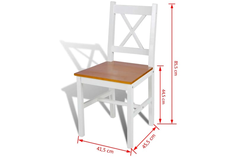 Spisebordsstole 2 Stk. Træ Hvid Og Naturfarvet - Brun - Spisebordsstole & køkkenstole - Armstole