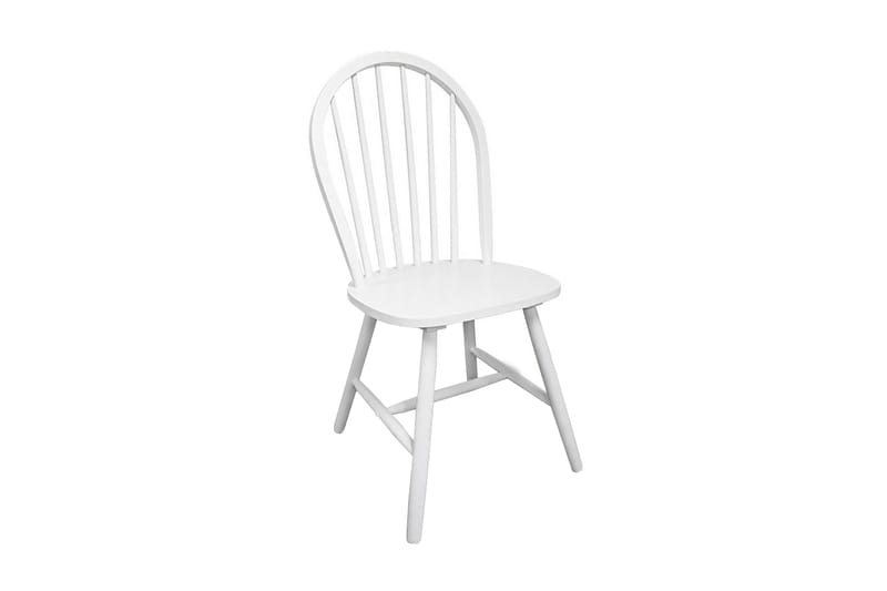 Spisebordsstole 2 Stk. Træ Hvid Rund - Hvid - Spisebordsstole & køkkenstole - Armstole