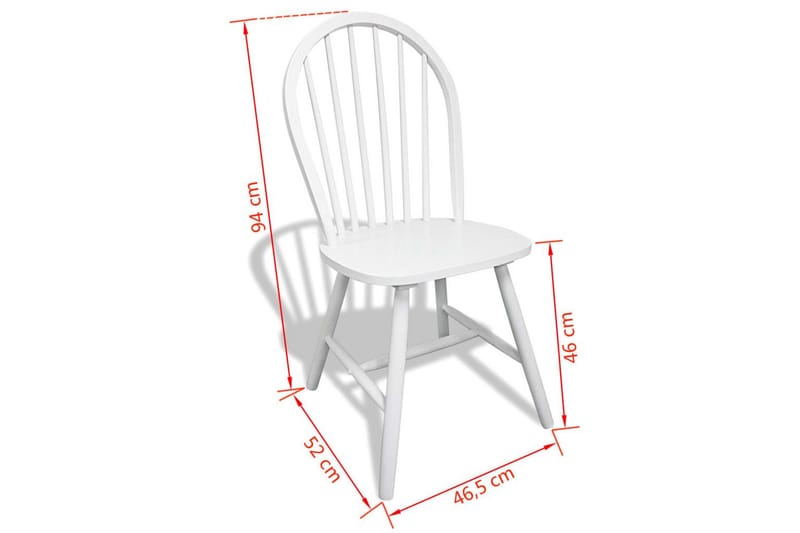 Spisebordsstole 2 Stk. Træ Hvid Rund - Hvid - Spisebordsstole & køkkenstole - Armstole