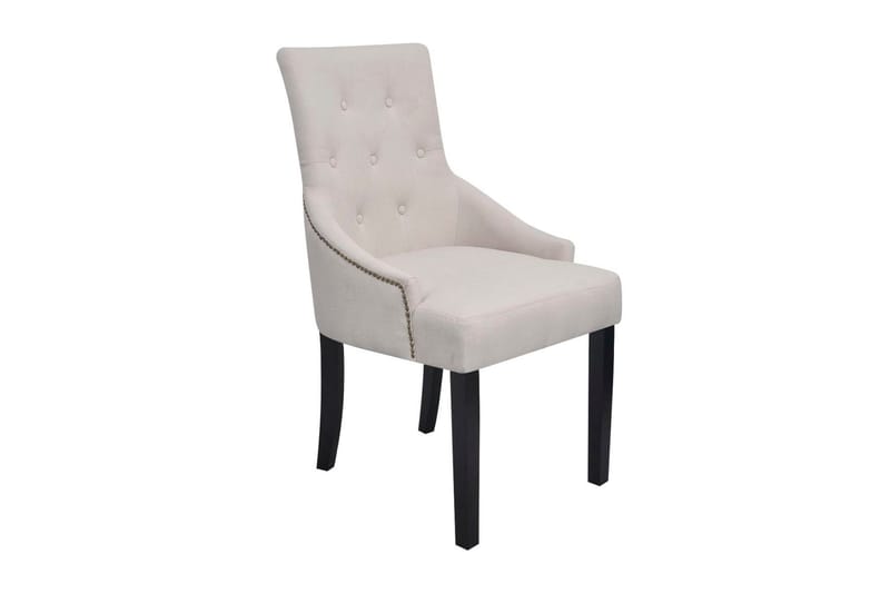 Spisebordsstole 2 Stk. Polyester Cremefarvet - Creme - Møbler - Stole & lænestole - Armstole