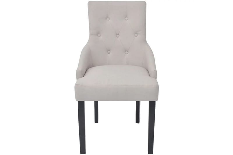 Spisebordsstole 2 Stk. Polyester Cremefarvet - Creme - Møbler - Stole & lænestole - Armstole