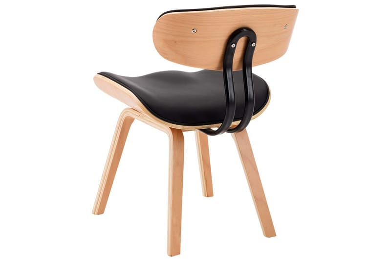 spisebordsstole 4 stk. bøjet træ og kunstlæder sort - Sort - Spisebordsstole & køkkenstole - Armstole