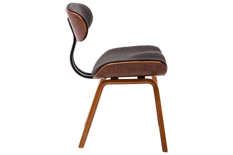 spisebordsstole 4 stk. bøjet træ og stof grå - Grå - Spisebordsstole & køkkenstole - Armstole