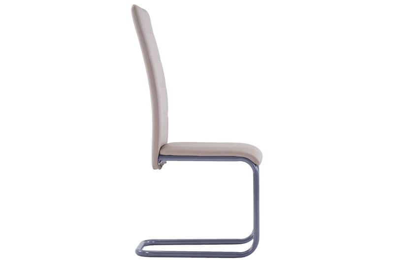 Spisebordsstole 4 Stk. Cappuccinofarvet Kunstlæder - Beige - Spisebordsstole & køkkenstole - Armstole
