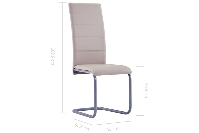 Spisebordsstole 4 Stk. Cappuccinofarvet Kunstlæder - Beige - Spisebordsstole & køkkenstole - Armstole