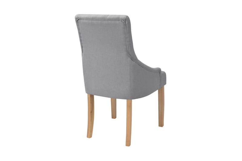Spisebordsstole 4 Stk. Egetræ Stof Lysegrå - Grå - Spisebordsstole & køkkenstole - Armstole