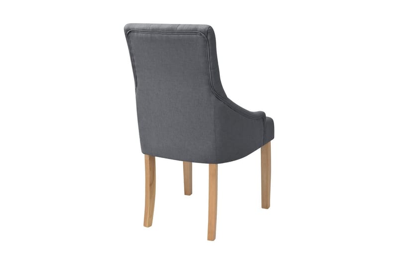 Spisebordsstole 4 Stk. Egetræ Stof Mørkegrå - Grå - Spisebordsstole & køkkenstole - Armstole