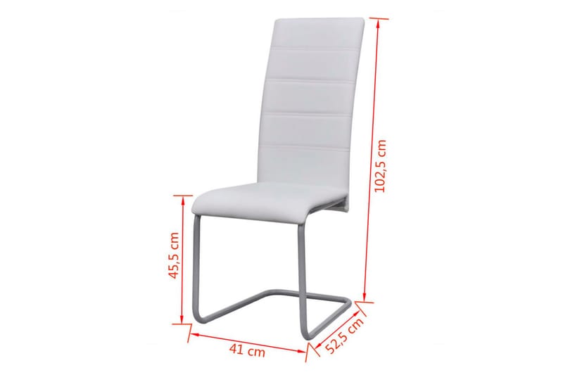 Spisebordsstole 4 Stk. Fritbærende Hvid - Hvid - Møbler - Stole & lænestole - Armstole