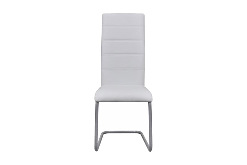 Spisebordsstole 4 Stk. Fritbærende Hvid - Hvid - Møbler - Stole & lænestole - Armstole