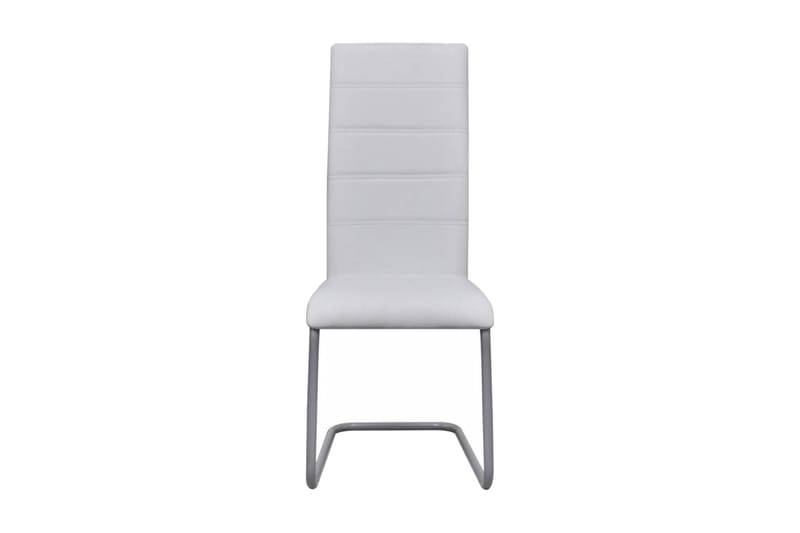 Spisebordsstole 4 Stk. Fritbærende Hvid - Hvid - Spisebordsstole & køkkenstole - Armstole