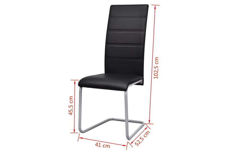Spisebordsstole 4 Stk. Fritbærende Sort - Sort - Møbler - Stole & lænestole - Armstole