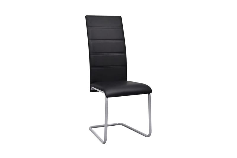 Spisebordsstole 4 Stk. Fritbærende Sort - Sort - Møbler - Stole & lænestole - Armstole