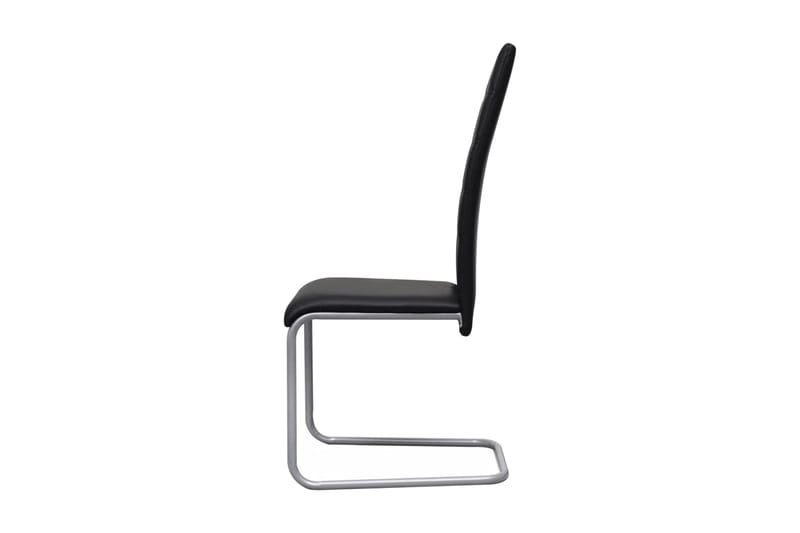 Spisebordsstole 4 Stk. Fritbærende Sort - Sort - Spisebordsstole & køkkenstole - Armstole