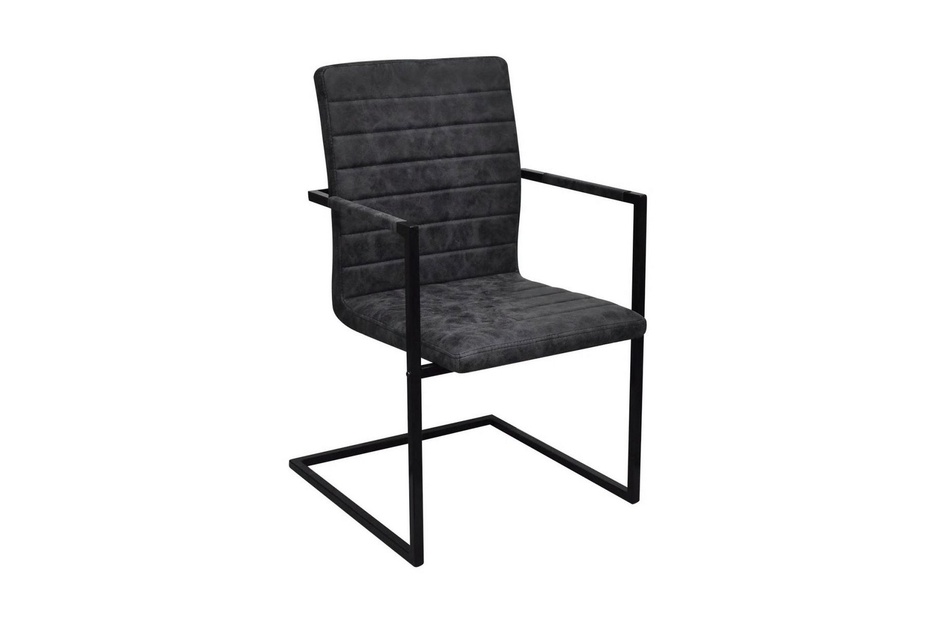 Spisebordsstole 4 Stk. Fritbærende Sort - Sort - Møbler - Stole & lænestole - Armstole
