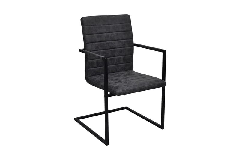 Spisebordsstole 4 Stk. Fritbærende Sort - Sort - Møbler - Stole & lænestole - Armstole