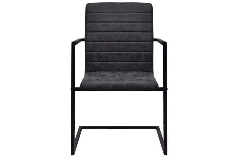 Spisebordsstole 4 Stk. Fritbærende Sort - Sort - Møbler - Stole & lænestole - Armstole