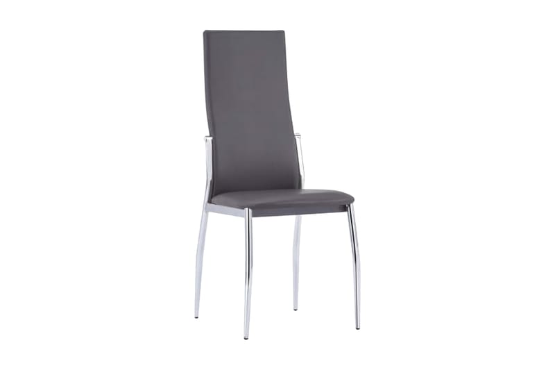 Spisebordsstole 4 Stk. Grå Kunstlæder - Grå - Spisebordsstole & køkkenstole - Armstole