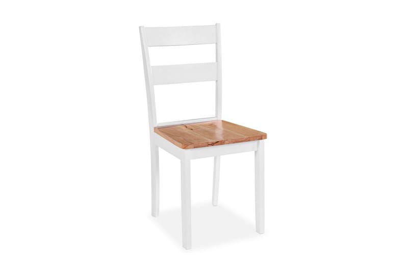 Spisebordsstole 4 Stk. Gummitræ Hvid - Hvid - Spisebordsstole & køkkenstole - Armstole
