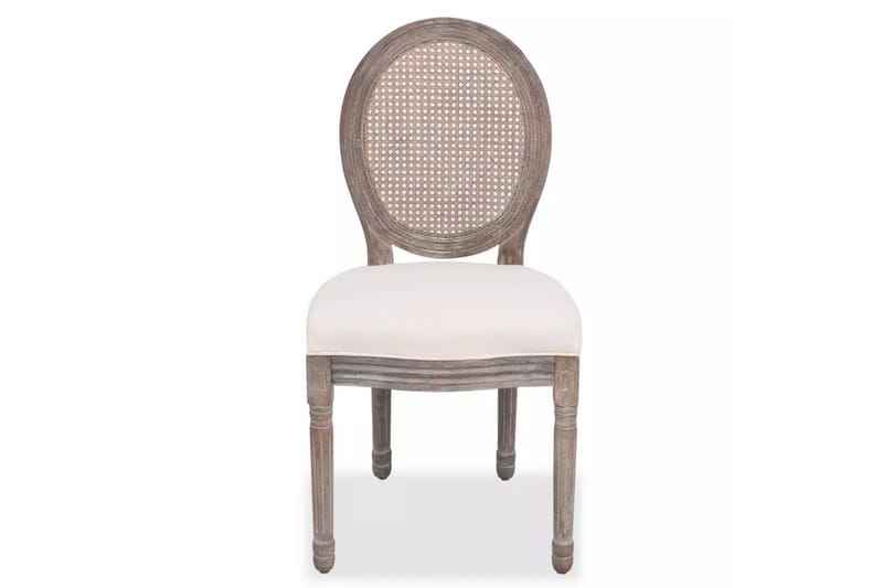 Spisebordsstole 4 Stk. Hør Og Rattan - Creme - Møbler - Stole & lænestole - Armstole