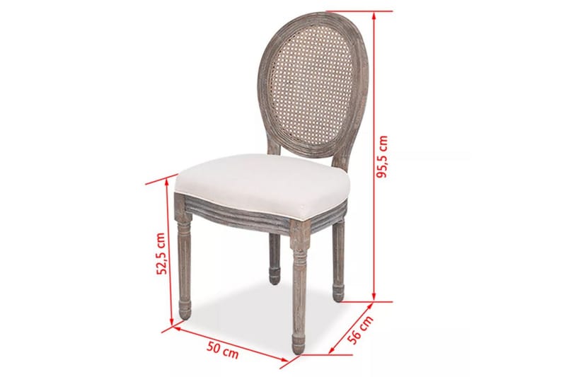 Spisebordsstole 4 Stk. Hør Og Rattan - Creme - Møbler - Stole & lænestole - Armstole