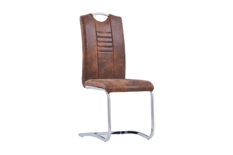 spisebordsstole 4 stk. imiteret ruskind brun - Spisebordsstole & k�økkenstole - Armstole