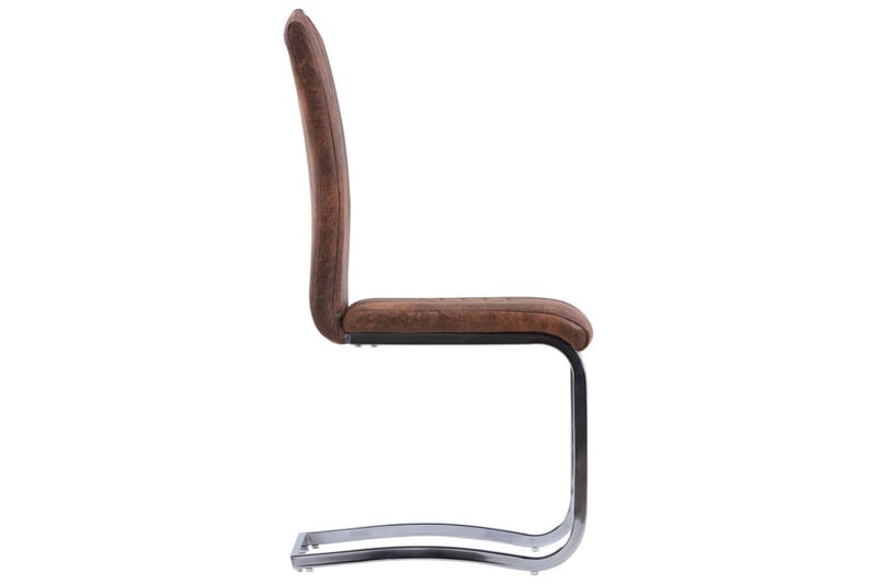 spisebordsstole 4 stk. imiteret ruskind brun - Spisebordsstole & køkkenstole - Armstole