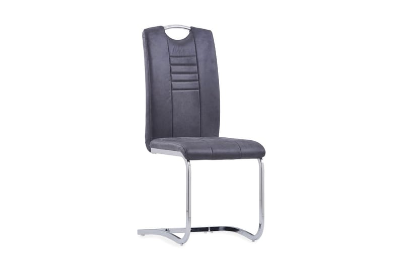 spisebordsstole 4 stk. imiteret ruskind grå - Spisebordsstole & køkkenstole - Armstole