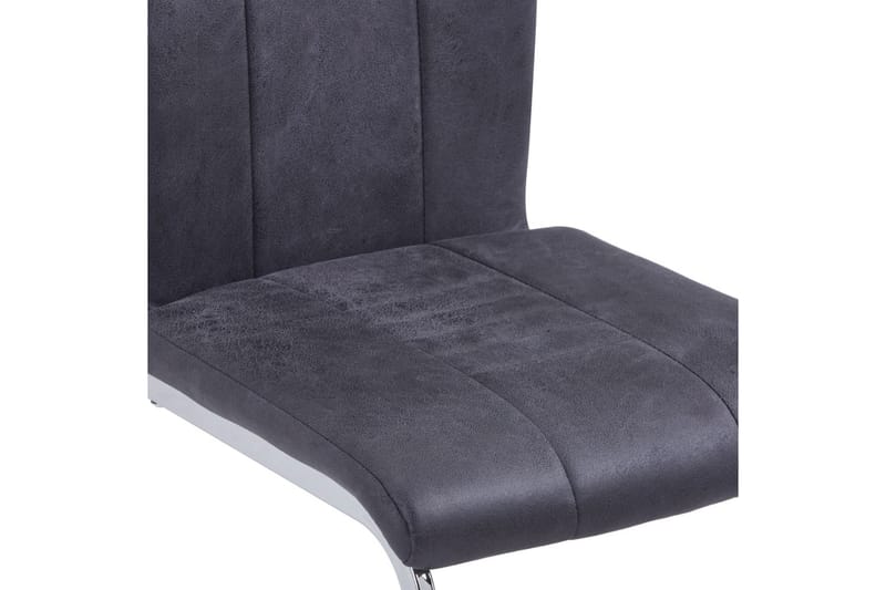 spisebordsstole 4 stk. imiteret ruskind grå - Spisebordsstole & køkkenstole - Armstole