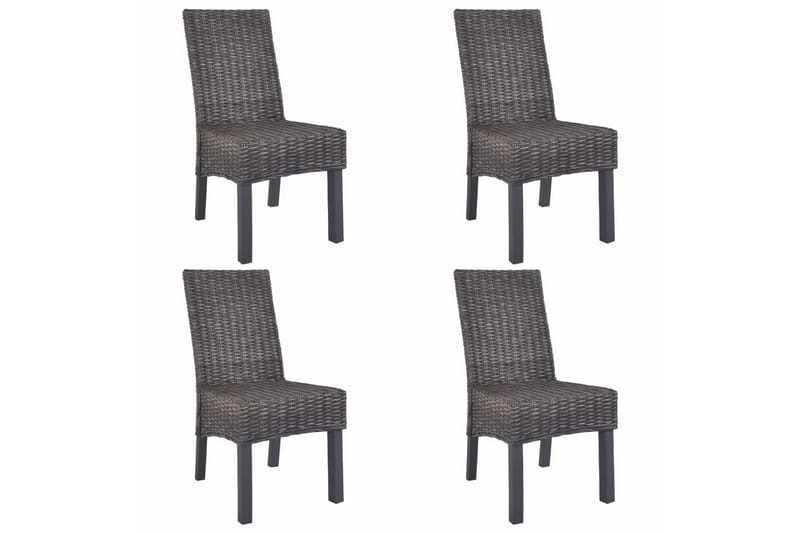 Spisebordsstole 4 Stk. Kubu-Rattan Og Mangotræ Brun - Brun - Møbler - Stole & lænestole - Armstole