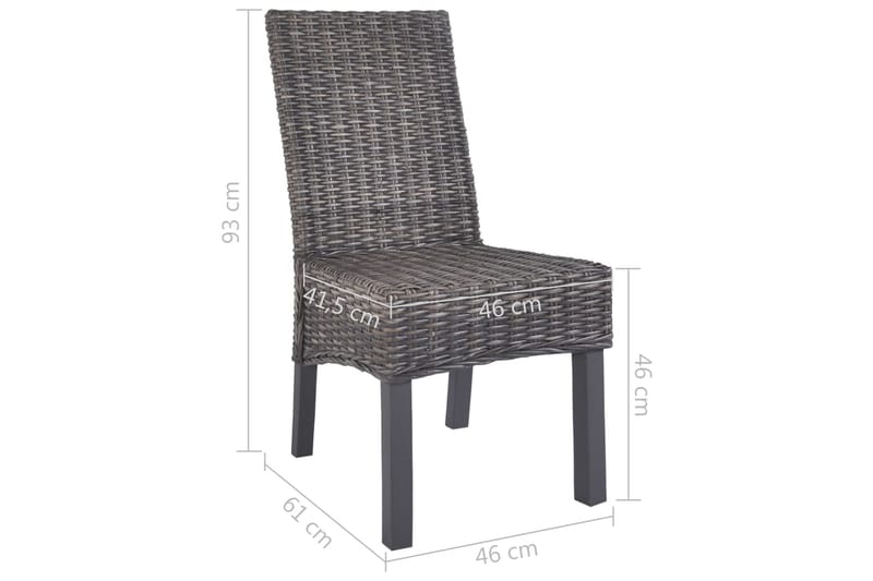 Spisebordsstole 4 Stk. Kubu-Rattan Og Mangotræ Brun - Brun - Møbler - Stole & lænestole - Armstole
