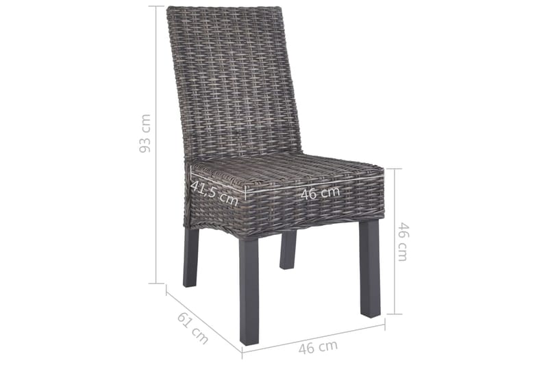 Spisebordsstole 4 Stk. Kubu-Rattan Og Mangotræ Brun - Brun - Spisebordsstole & køkkenstole - Armstole
