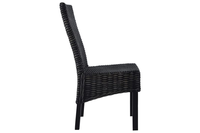 Spisebordsstole 4 Stk. Kubu-Rattan Og Mangotræ Sort - Sort - Spisebordsstole & køkkenstole - Armstole