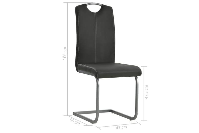 Spisebordsstole 4 Stk. Kunstlæder 43 X 55 X 100 Cm Grå - Grå - Spisebordsstole & køkkenstole - Armstole