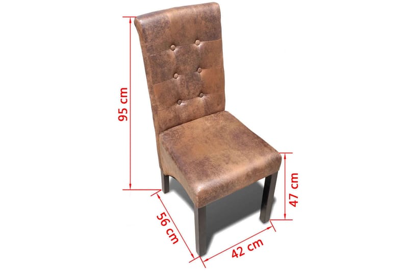 Spisebordsstole 4 Stk. Kunstlæder - Brun - Møbler - Stole & lænestole - Armstole