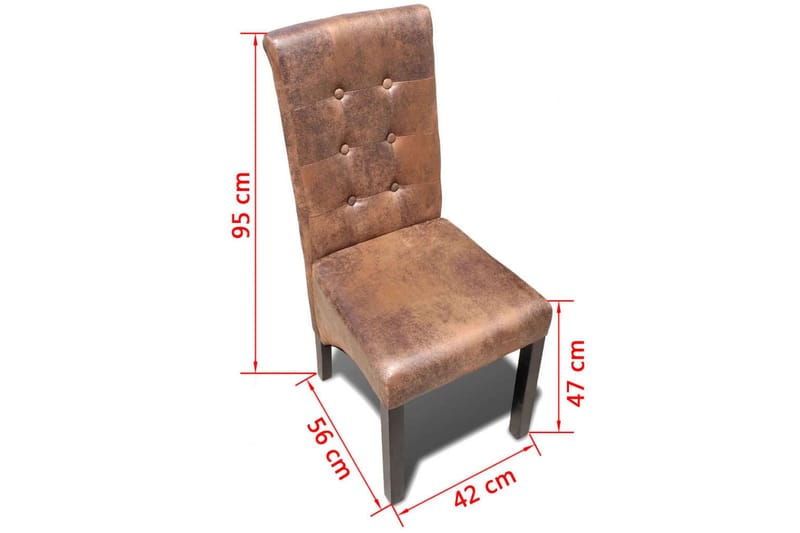 Spisebordsstole 4 Stk. Kunstlæder - Brun - Spisebordsstole & køkkenstole - Armstole