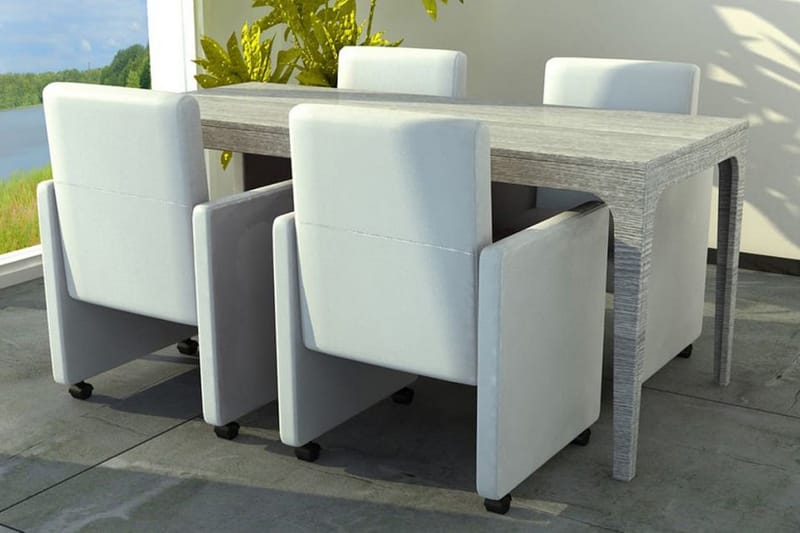 Spisebordsstole 4 Stk. Kunstlæder Hvid - Hvid - Spisebordsstole & køkkenstole - Armstole