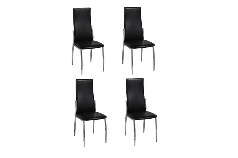 Spisebordsstole 4 Stk. Kunstlæder Sort - Sort - Møbler - Stole & lænestole - Armstole