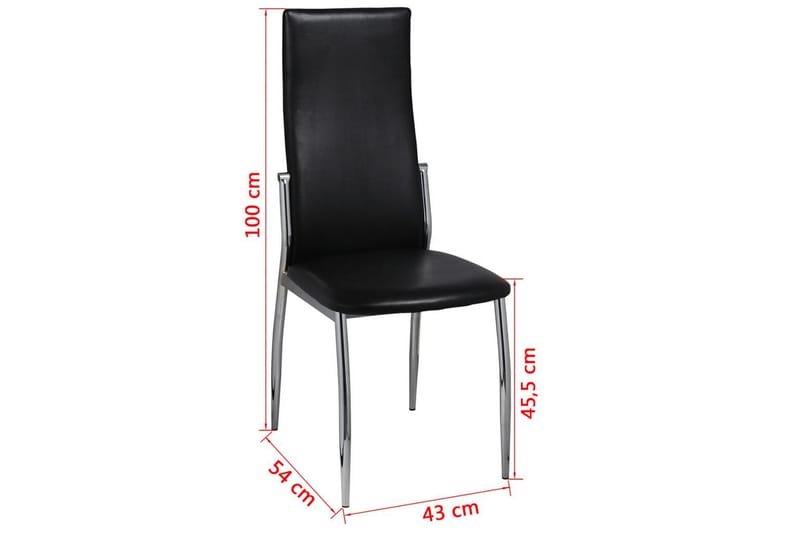 Spisebordsstole 4 Stk. Kunstlæder Sort - Sort - Møbler - Stole & lænestole - Armstole
